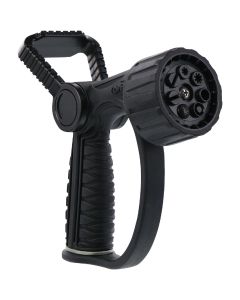 Orbit Pro Flo Zinc 7-Pattern Fireman Nozzle, Black