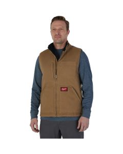 Milwaukee Unisex Large Brown Sherpa Lined Canvas Heavy-Duty Vest