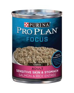 Purina Pro Plan Focus Salmon & Rice Adult Sensitive Skin & Stomach Wet Dog Food, 13 Oz.