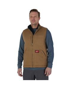 Milwaukee Unisex XL Brown Sherpa Lined Canvas Heavy-Duty Vest