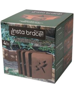 Bloom Instabrace Brown Steel Dragonfly Raised Garden Bed Bracket (4-Pack)