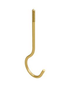 National 6 In. Brass Ceiling Hook