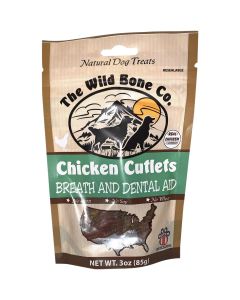 The Wild Bone Company Breath & Dental Aid Chicken Cutlet Dog Treat, 2.75 Oz.