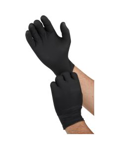 Grippaz Large Black Nitrile Fish Scale Texture Disposable Gloves (50-Pack)