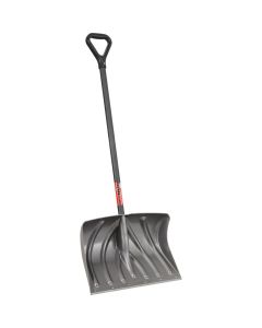 Suncast 20 In. Graphite Snow Shovel & Pusher with Steel Wear Strip and 38 In. Steel Handle