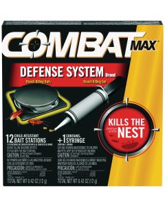 Combat Max Roach Defense System with Bait Stations & Gel