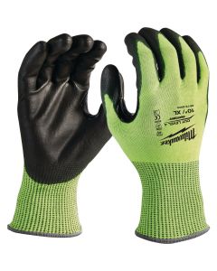 Milwaukee Unisex XL Cut Level 4 High Vis Polyurethane Dipped Glove