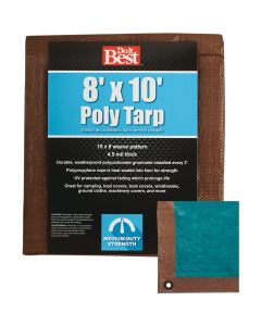 Do it Best 1 Side Green/1 Side Brown Woven 8 Ft. x 10 Ft. Medium Duty Poly Tarp