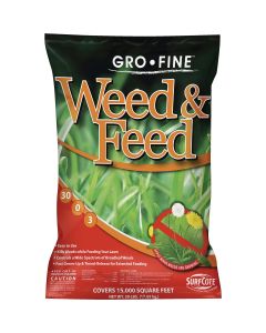 Gro-Fine Weed & Feed 39 Lb. 15,000 Sq. Ft. 30-0-3 Lawn Fertilizer with Weed Killer