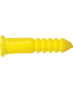 Hillman #4 - #6 - #8 Thread x 7/8 In. Yellow Ribbed Plastic Anchor (100 Ct.)