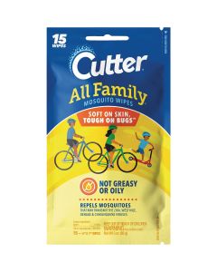 Cutter All Family Insect Repellent Wipes (15-Pack)