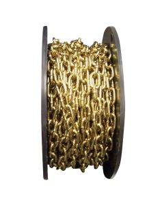 Campbell #3 50 Ft. Brass Finished Low-Carbon Steel Coil Chain