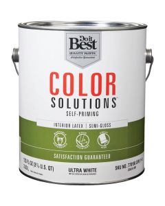 Do it Best Color Solutions Latex Self-Priming Semi-Gloss Interior Wall Paint, Ultra White, 1 Gal.