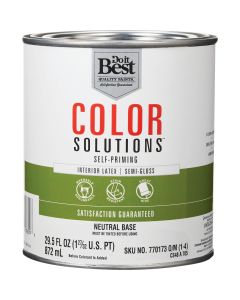 Do it Best Color Solutions Latex Self-Priming Semi-Gloss Interior Wall Paint, Neutral Base, 1 Qt.