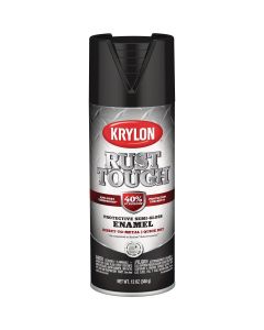 Krylon Rust Tough 12 Oz. Semi-Gloss Alkyd Enamel Spray Paint, Black