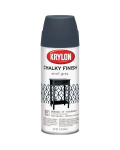 Krylon CHALKY FINISH 12 Oz. Ultra Matte Chalk Spray Paint, Anvil Gray