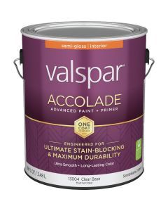 Valspar Accolade Super Premium 100% Acrylic Paint & Primer Semi-Gloss Interior Wall Paint, Clear Base, 1 Gal.