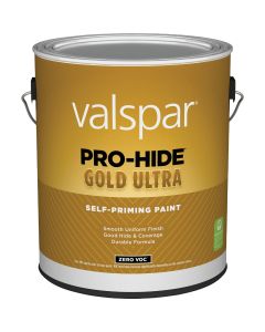 Valspar Pro-Hide Gold Ultra Zero VOC Latex Flat Interior Wall Paint, Super-One Coat White, 1 Gal.