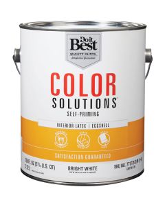 Do it Best Color Solutions Latex Self-Priming Eggshell Interior Wall Paint, Bright White, 1 Gal.
