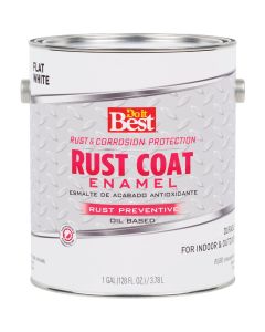 Do it Best Rust Coat Oil-Based Flat Enamel, White, 1 Gal.