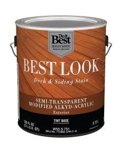 Best Look Semi-Transparent Deck & Siding Exterior Stain, Tint Base, 1 Gal.