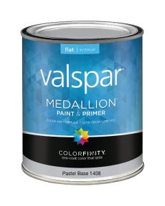 Valspar Medallion 100% Acrylic Paint & Primer Flat Interior Wall Paint, Pastel Base, 1 Qt.