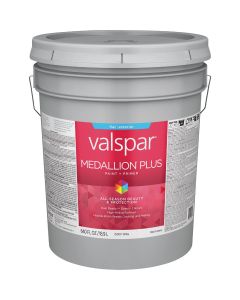 Valspar Medallion Plus Premium Paint & Primer Flat Exterior Paint, White, 5 Gal.