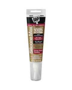 DAP Silicone Max 2.8 Oz. White Premium Kitchen, Bath & Plumbing 100% Silicone Sealant