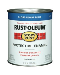 Rust-Oleum Stops Rust Oil Based Gloss Protective Rust Control Enamel, Royal Blue, 1 Qt.