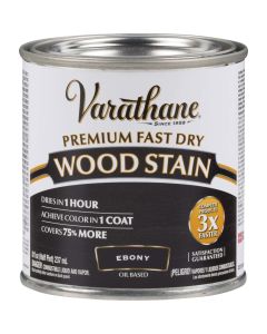 Varathane Fast Dry Ebony Wood Urethane Modified Alkyd Interior Wood Stain, 1/2 Pt.