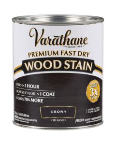 Varathane Fast Dry Ebony Wood Urethane Modified Alkyd Interior Wood Stain, 1 Qt.