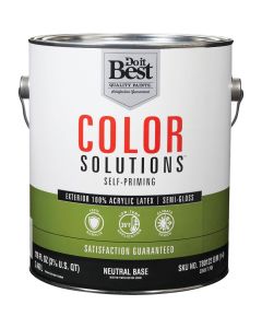 Do it Best Color Solutions 100% Acrylic Latex Self-Priming Semi-Gloss Exterior House Paint, Neutral Base, 1 Gal.