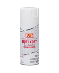 Do it Best Rust Coat Satin White Flat 12 Oz. Anti-Rust Spray Paint