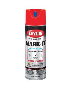 Krylon Mark-It 732408 Industrial WB Fluorescent Red Inverted Marking Paint
