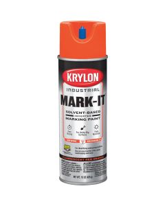 Krylon Mark-It 731008 Industrial SB Fluorescent Red Orange Inverted Marking Paint