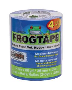 FrogTape Pro Grade 1.41 In. x 60 Yd. Painter's Tape with PaintBlock Technology (4-Pack)