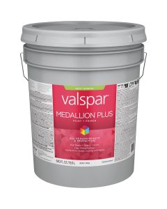 Valspar Medallion Plus Premium Paint & Primer Satin Exterior Paint, White, 5 Gal.