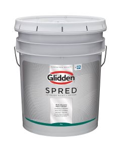 Glidden Spred Interior Paint + Primer Flat White & Pastel Base 5 Gallon Pail