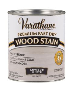 Varathane Fast Dry Antique White Urethane Modified Alkyd Interior Wood Stain, 1 Qt.