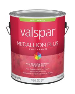 Valspar Medallion Plus Premium Paint & Primer Satin Exterior Paint, Tint Base, 1 Gal.
