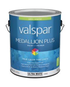 Valspar Medallion Plus Premium Paint & Primer Satin Interior Paint, Ultra White, 1 Gal.