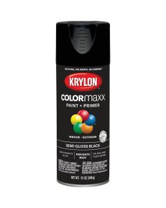 Krylon ColorMaxx 12 Oz. Semi-Gloss Spray Paint, Black