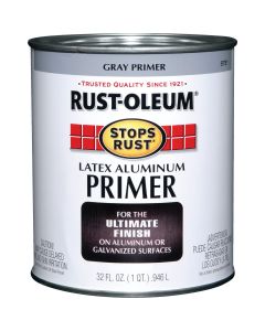 Rust-Oleum Stops Rust Latex Aluminum Primer, Gray, 1 Qt.