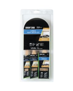 Shur-Line Shur-Flow 1 In. Angle, 1-1/2 In. Angle, 2 In. Flat Paint + Primer Non-Stick Polyester Paint Brush Set (3-Pack)