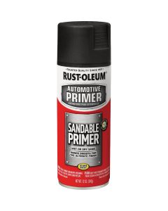 Rust-Oleum Automotive Sandable Primer Spray, 12 Oz., Black