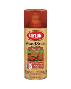 Krylon 12 Oz. Exterior Semi-Transparent Wood Stain Spray, Redwood