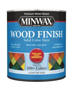 Minwax Wood Finish Water-Based Solid Color Stain, Clear Tint Base, 1 Qt.