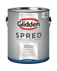 Glidden Spred Interior Paint + Primer Semi-Gloss White & Pastel Base 1 Gallon