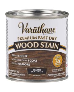 Varathane Fast Dry Dark Walnut Urethane Modified Alkyd Interior Wood Stain, 1/2 Pt.