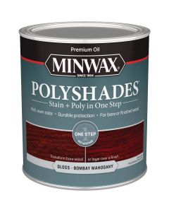 Minwax Polyshades 1 Qt. Gloss Stain & Finish Polyurethane In 1-Step, Bombay Mahogany